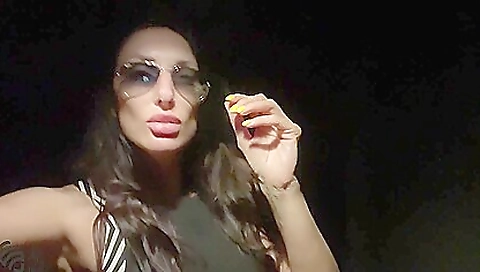 Brunette brunette gets her big cock in a public toilet 006