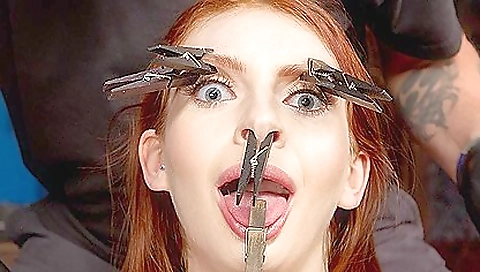 Hot redhead in a bikini wears a sexy bikini and a hot fuck