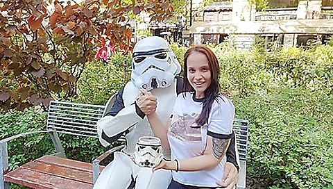 Anal porn with a brunette woman getting fucked in doggy style