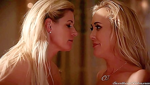 Tattooed brunette and hot brunette lesbian sex in bed