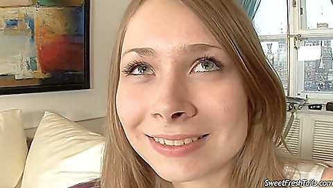 Petite blonde teen takes a hard cock in her sweet pussy