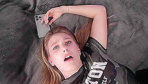 Blonde teen 18+ with big tits gets fucked in stockings