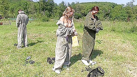 Blonde and brunette teen are getting fucked on top of one another