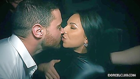 Horny group sex with a lot of black and blonde chicks