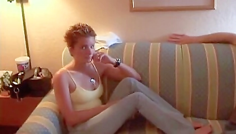 Tattooed redhead nymph gets her cave tamed by a guy