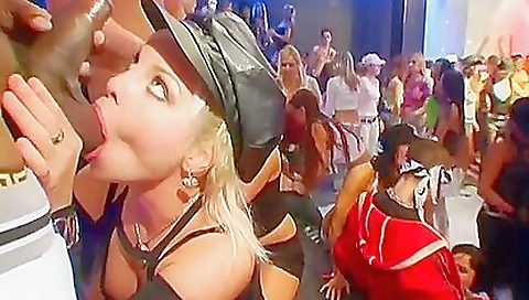 Blonde and blonde girls getting a group sex on the table