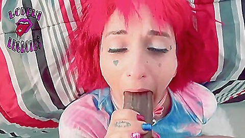 Redhead with a hot ass is deepthroated in a big cock