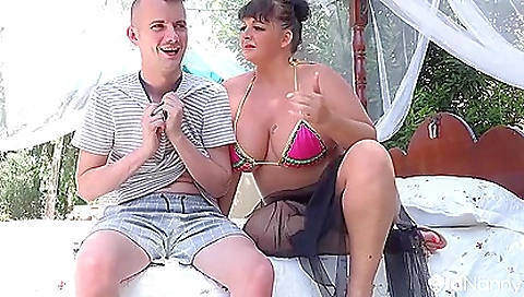 Big boobs brunette gets her mouth and pussy fucked