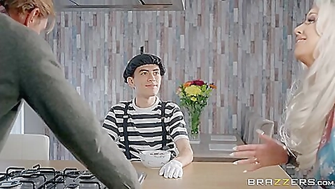 Shaved blonde stepsister is ready for a deepthroat fuck