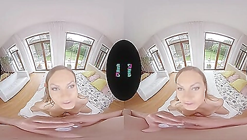 Awesome porn cartoon with naked teen in a vr scene