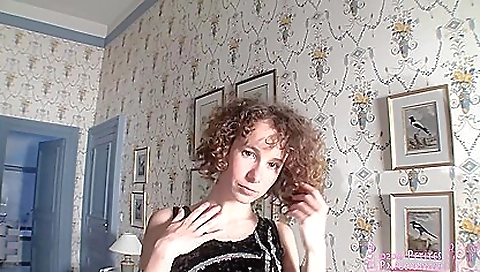 Lovely brunette naked in stockings is in a hot mood