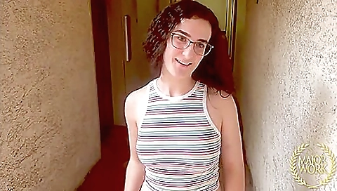 Muscular man fucks a petite brunette in an interracial film