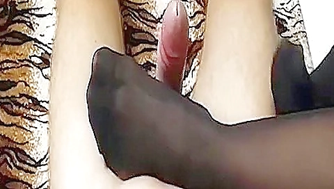 Sexy white lingerie and sexy stockings for a little porn