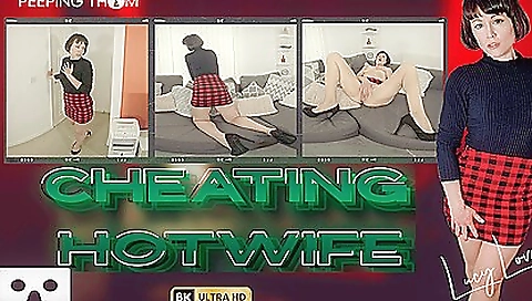 Brunette milf masturbates with her vr headset on her back